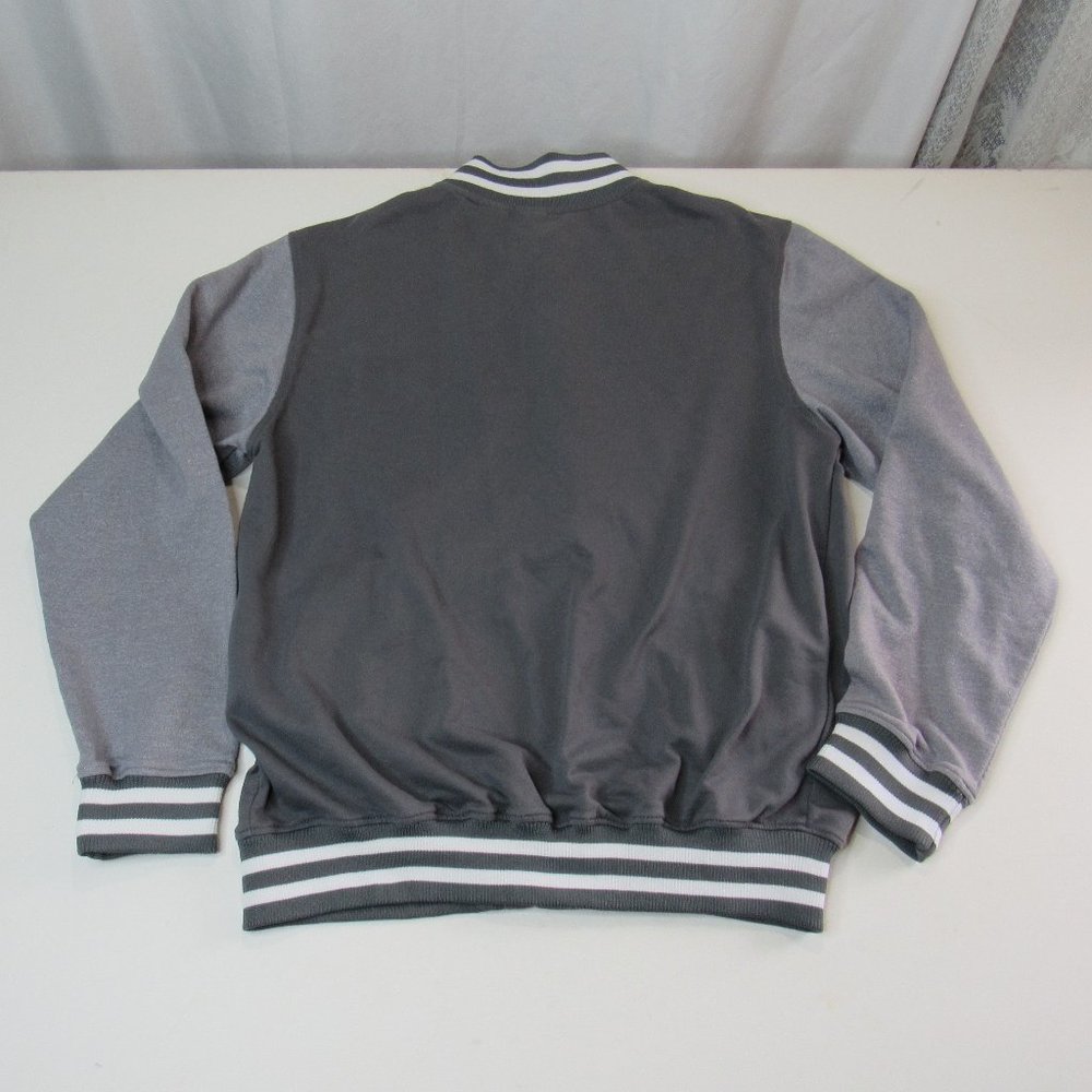 Star Wars Movie Logo Varsity Jacket Men’s Casual Long Sleeve Size Large Gray - Picture 4 of 10